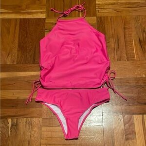 Pink Halter Tankini Bikini Set Size Med.